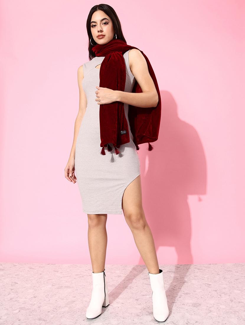 women solid fur muffler - 20853062 - Standard Image - 1