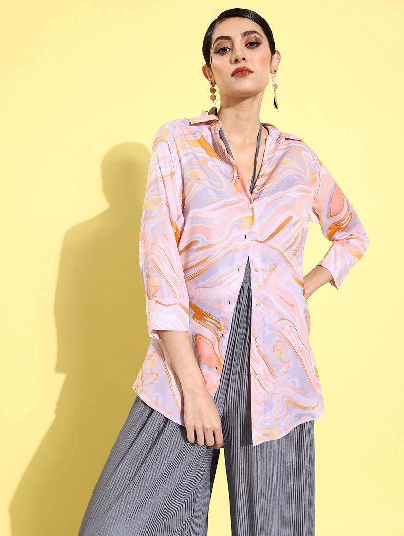 women pink printed regular shirt - 20853101 - Zoom Image - 0