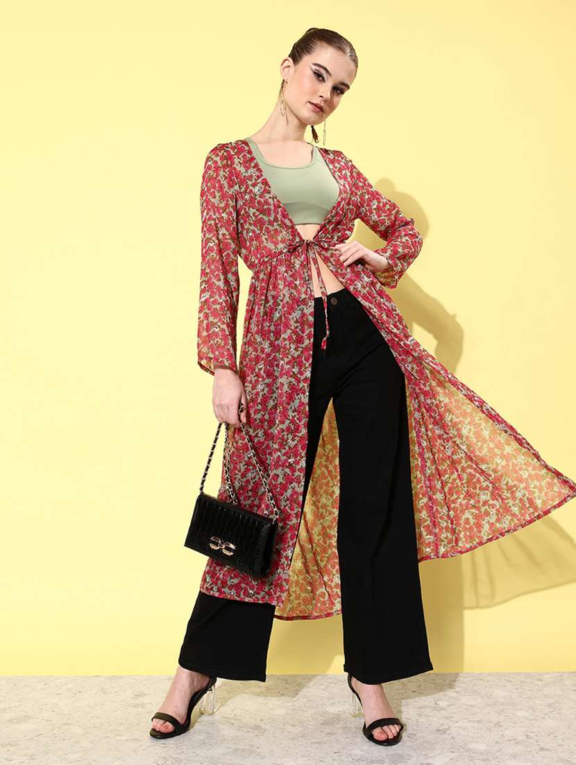 women green printed regular shrug