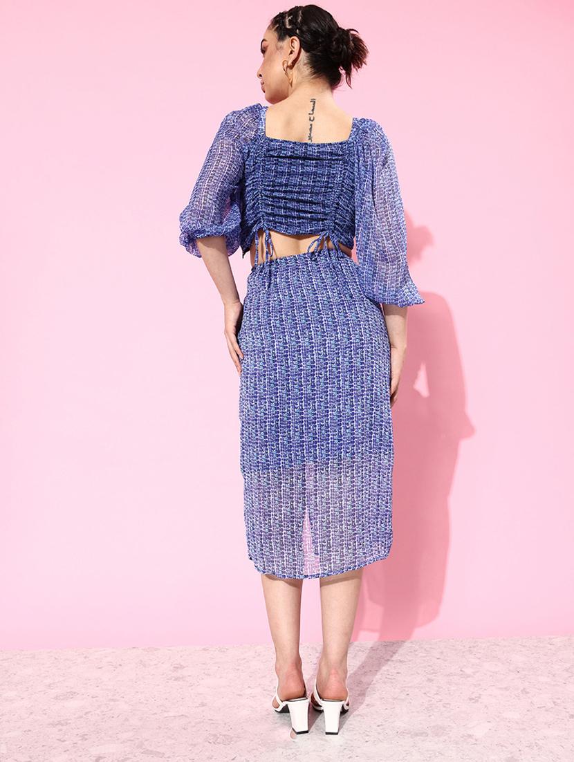 blue cotton blend pencil skirt - 20853115 - Standard Image - 1