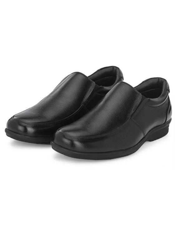 solid black slip on formal shoes - 20853717 - Standard Image - 1