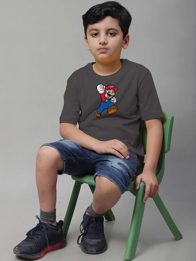 grey cotton graphic t-shirt - 20853814 - Standard Image - 4