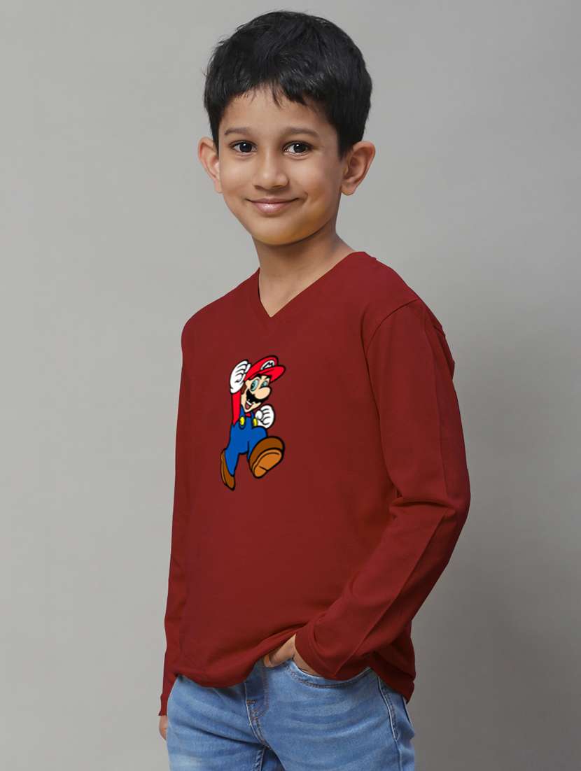 maroon cotton tshirt - 20853820 - Standard Image - 1