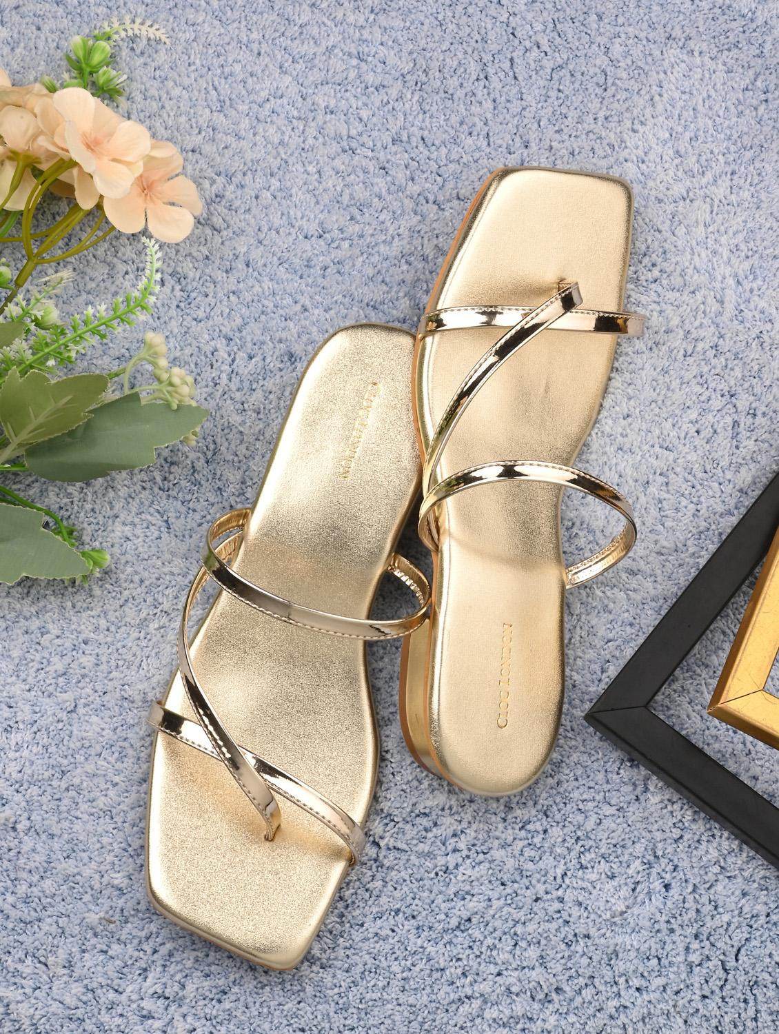 gold detailed slip on sandal - 20855449 -  Zoom Image - 0