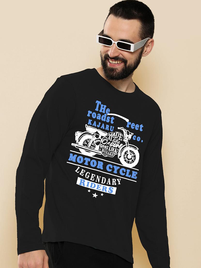 black polyester front print tshirt - 20857433 - Standard Image - 1