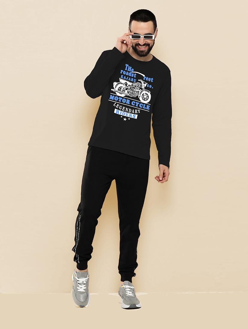 black polyester front print tshirt - 20857433 - Standard Image - 4
