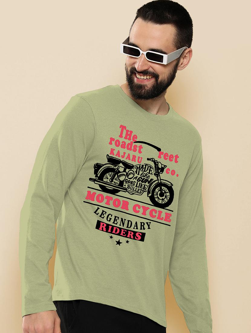green polyester front print tshirt - 20857435 -  Standard Image - 1