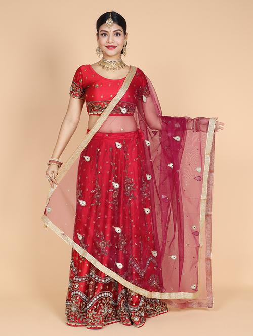 women pink embroidered dupatta - 20857625 - Standard Image - 0