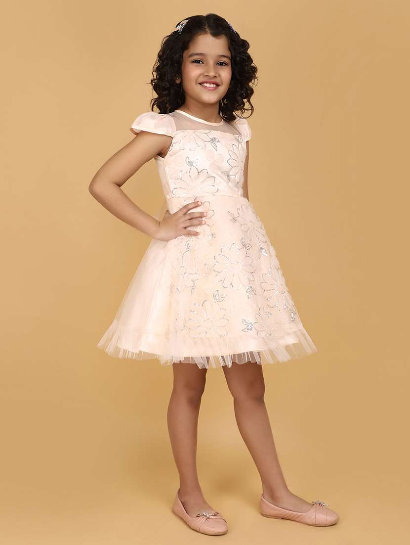 orange sequins detailed frock - 20862779 -  Standard Image - 1