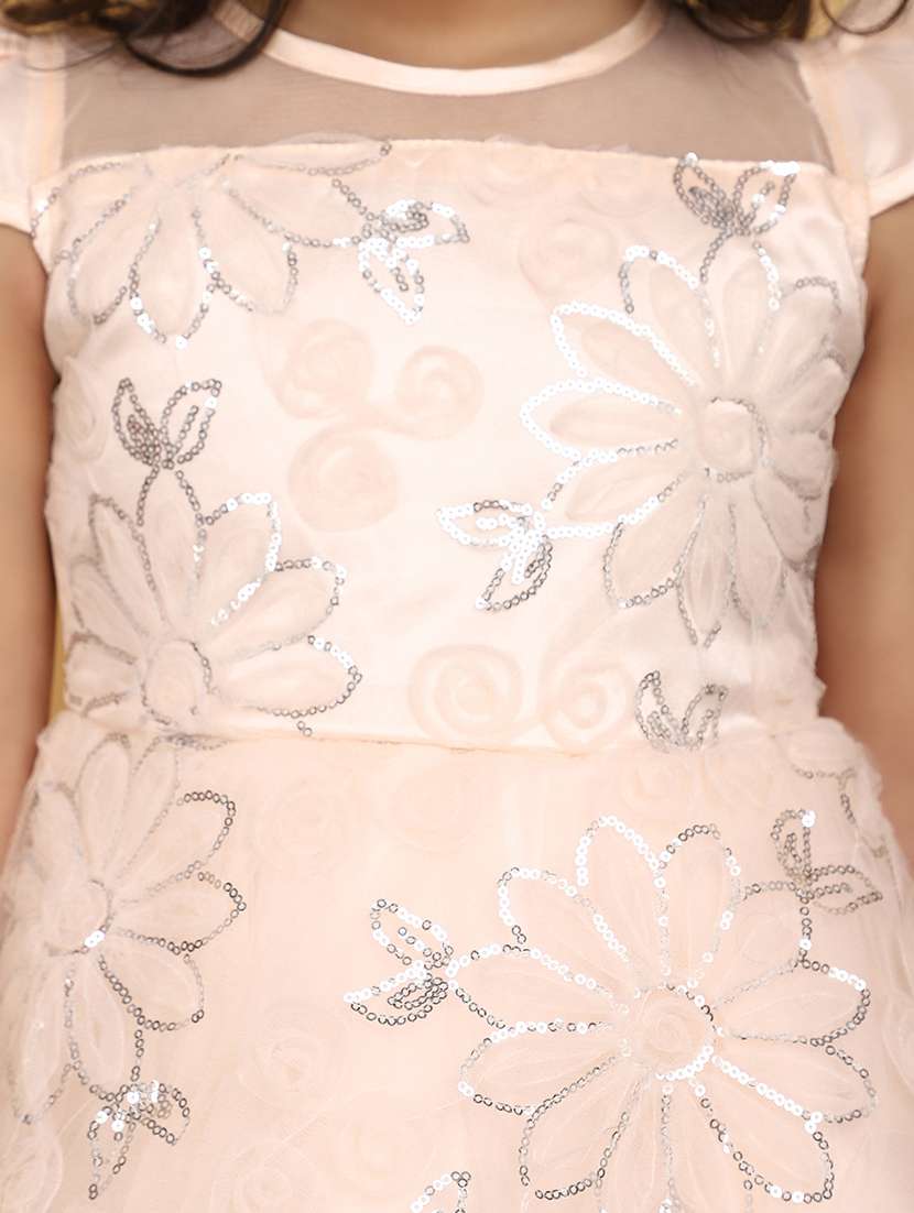 orange sequins detailed frock - 20862779 -  Standard Image - 4