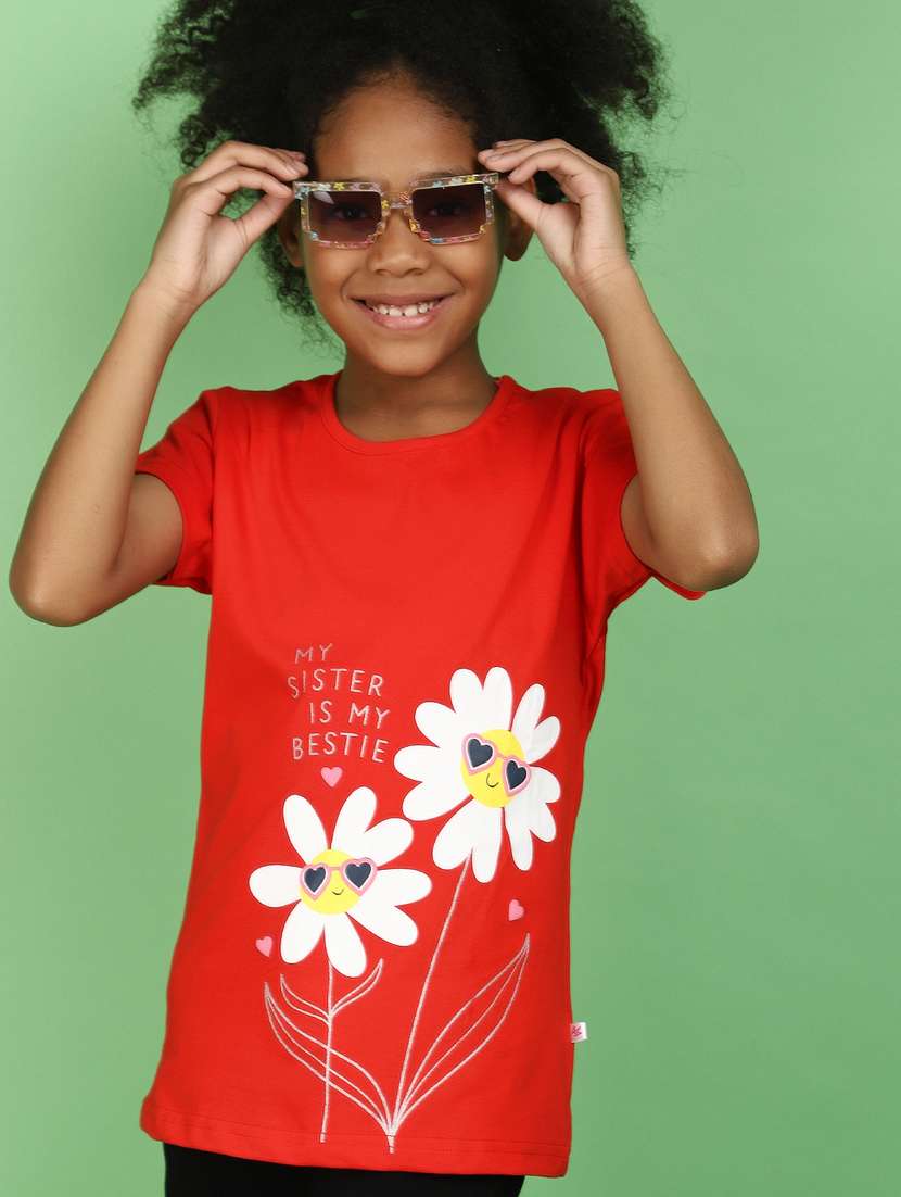 girls round neck graphic regular tee - 20862801 -  Standard Image - 1