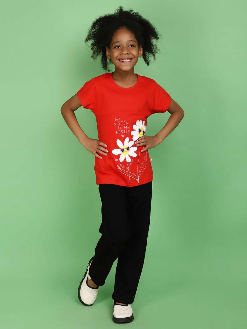 girls round neck graphic regular tee - 20862801 -  Standard Image - 4