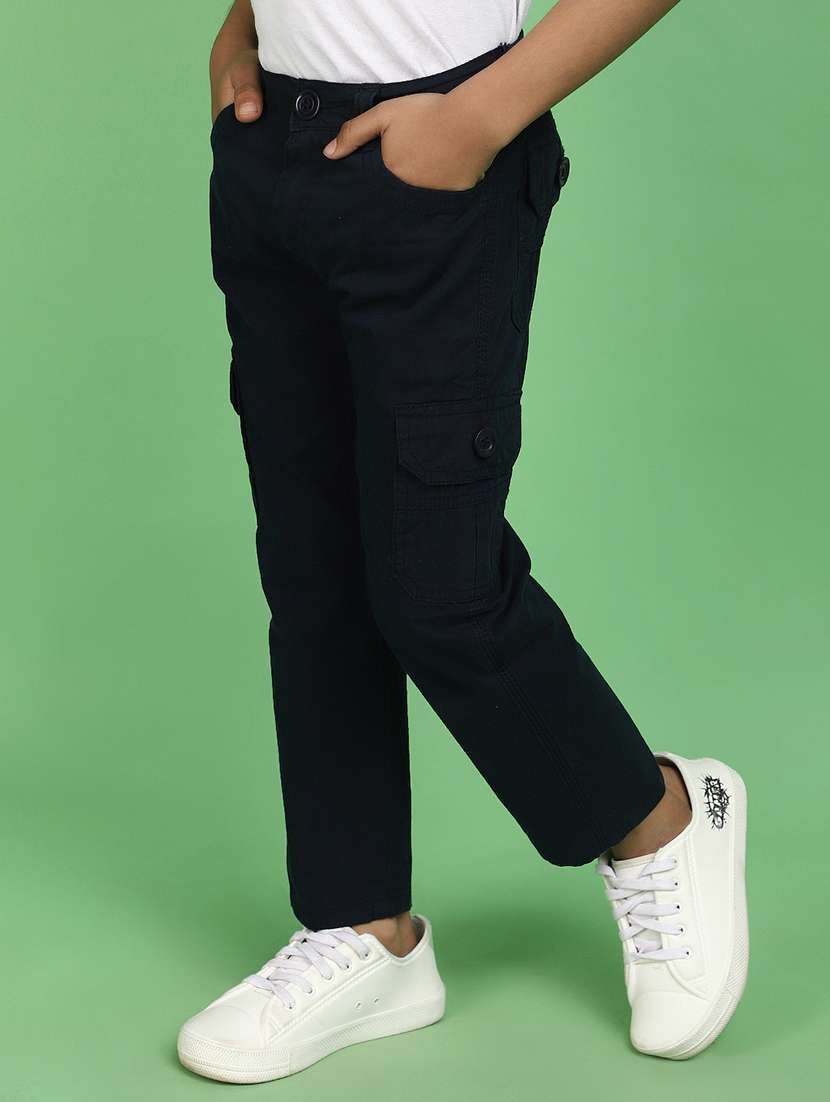 boys solid color cargo trouser - 20862819 -  Standard Image - 1