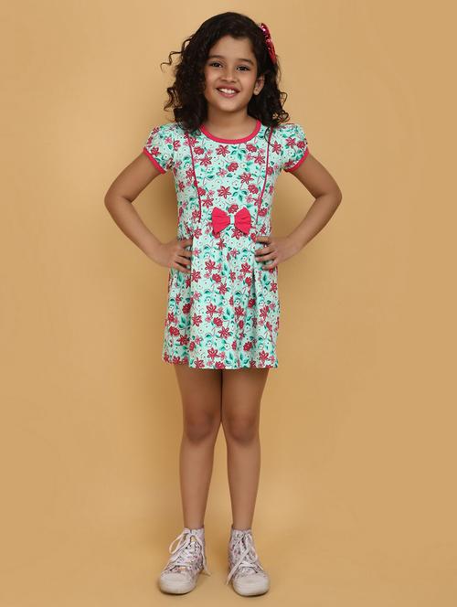girls round neck printed frock - 20862822 - Standard Image - 0
