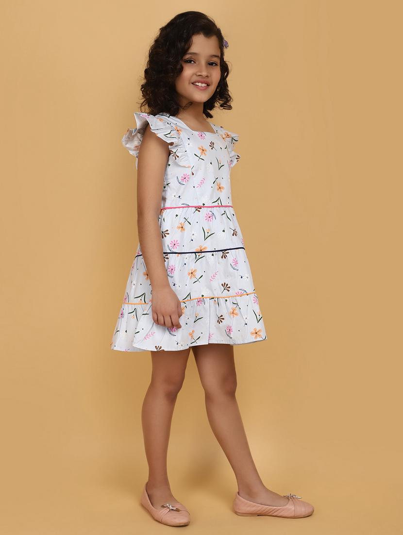 girls square neck printed frock - 20862824 - Standard Image - 1