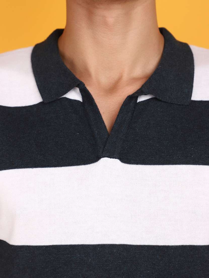 men polo neck striped t-shirt - 20862892 -  Standard Image - 4