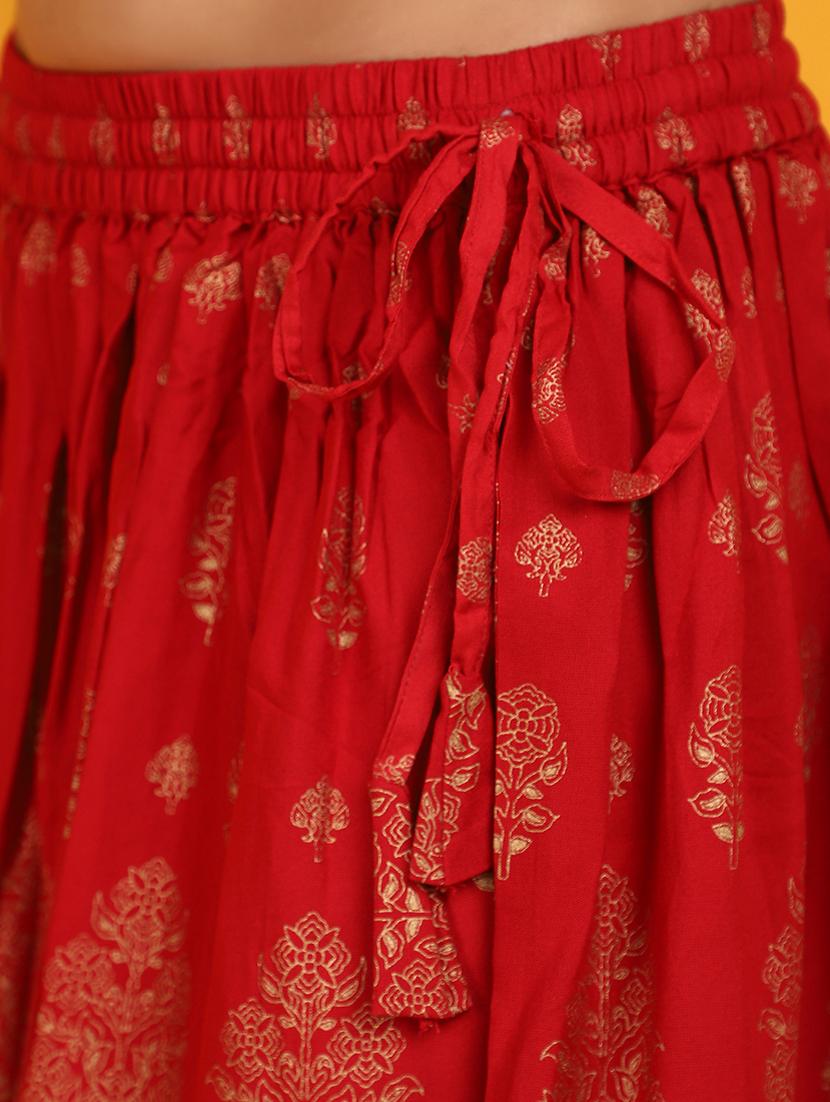 women red printed a-line skirt - 20862986 - Standard Image - 4