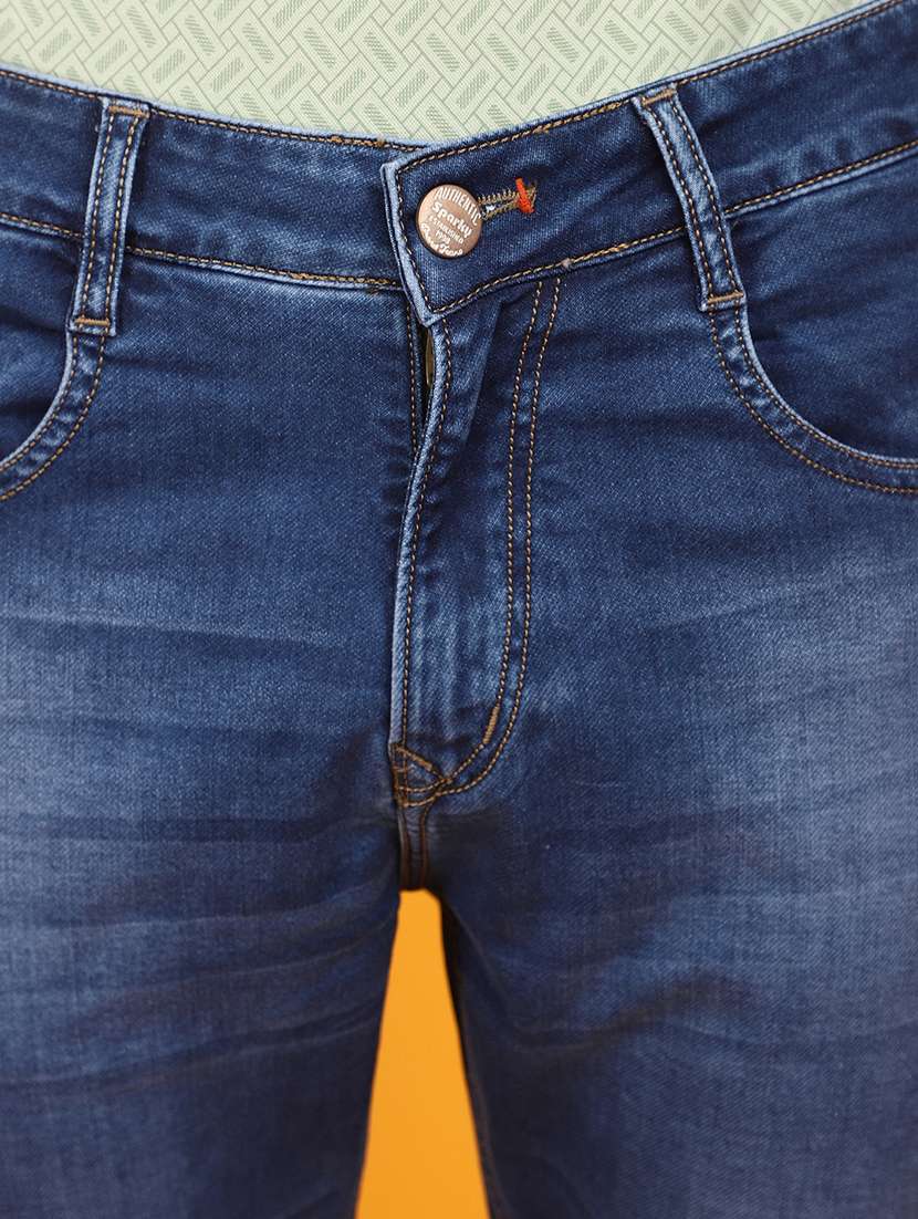 men mid rise washed denim jeans - 20863256 -  Standard Image - 4