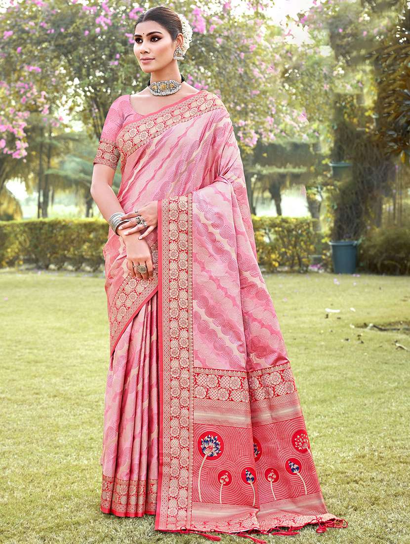 women self design banarsi saree with blouse