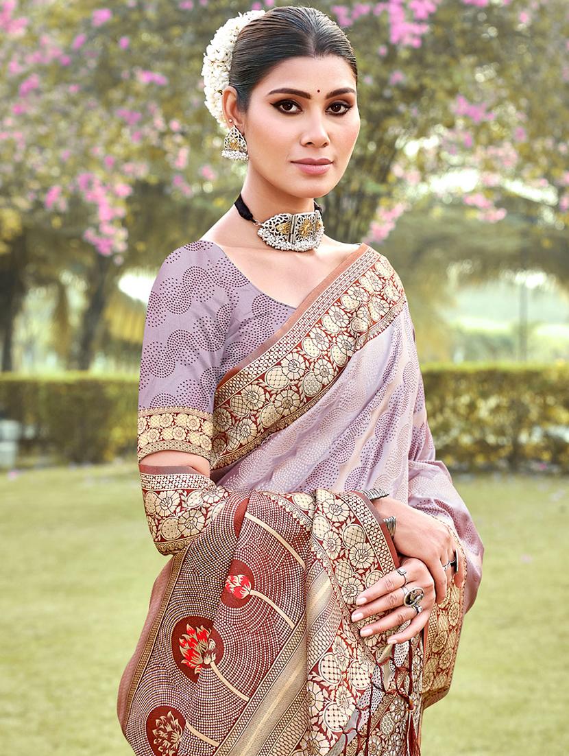 women zari work banarasi saree with blouse - 20864219 -  Standard Image - 1
