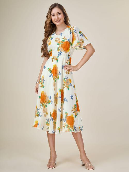 women fit & flare midi dress - 20864370 - Standard Image - 0