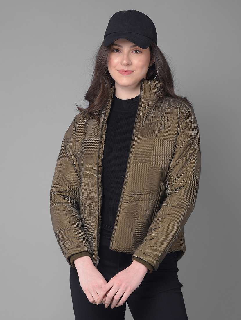 women olive long sleeve jacket - 20864501 - Standard Image - 1