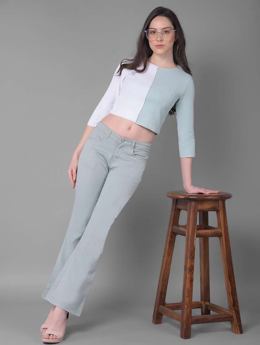 women mid-rise solid bootcut jeans - 20864508 -  Standard Image - 4