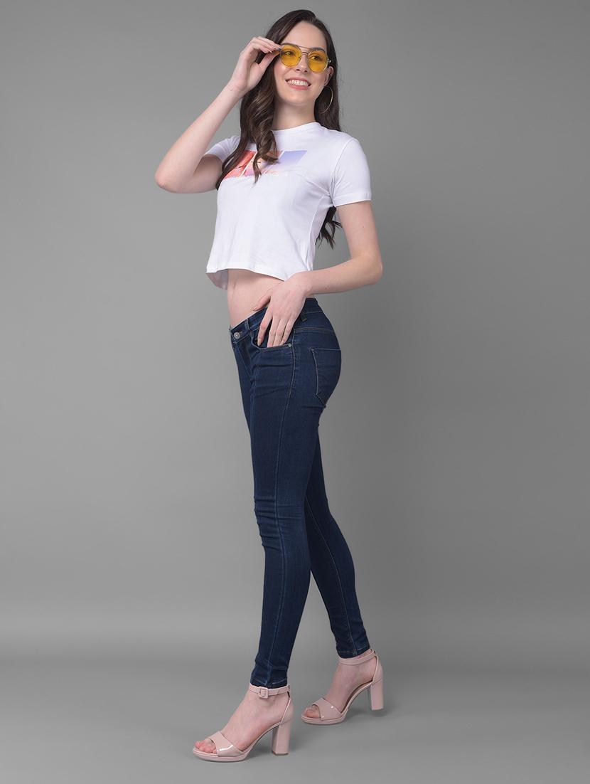 women mid-rise solid skinny jeans - 20864516 - Standard Image - 4