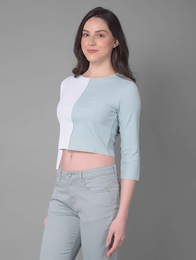 green polyester crop tshirt