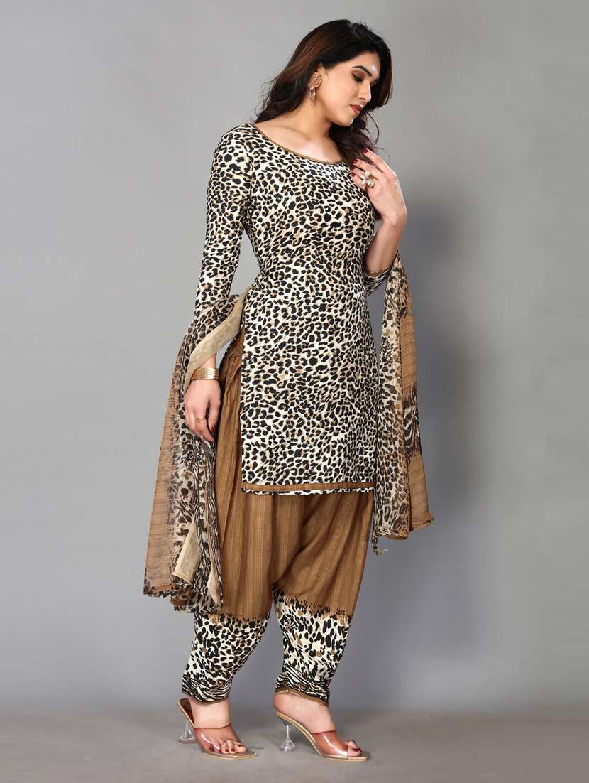 women white animal print unstitched suits - 20867313 -  Standard Image - 1