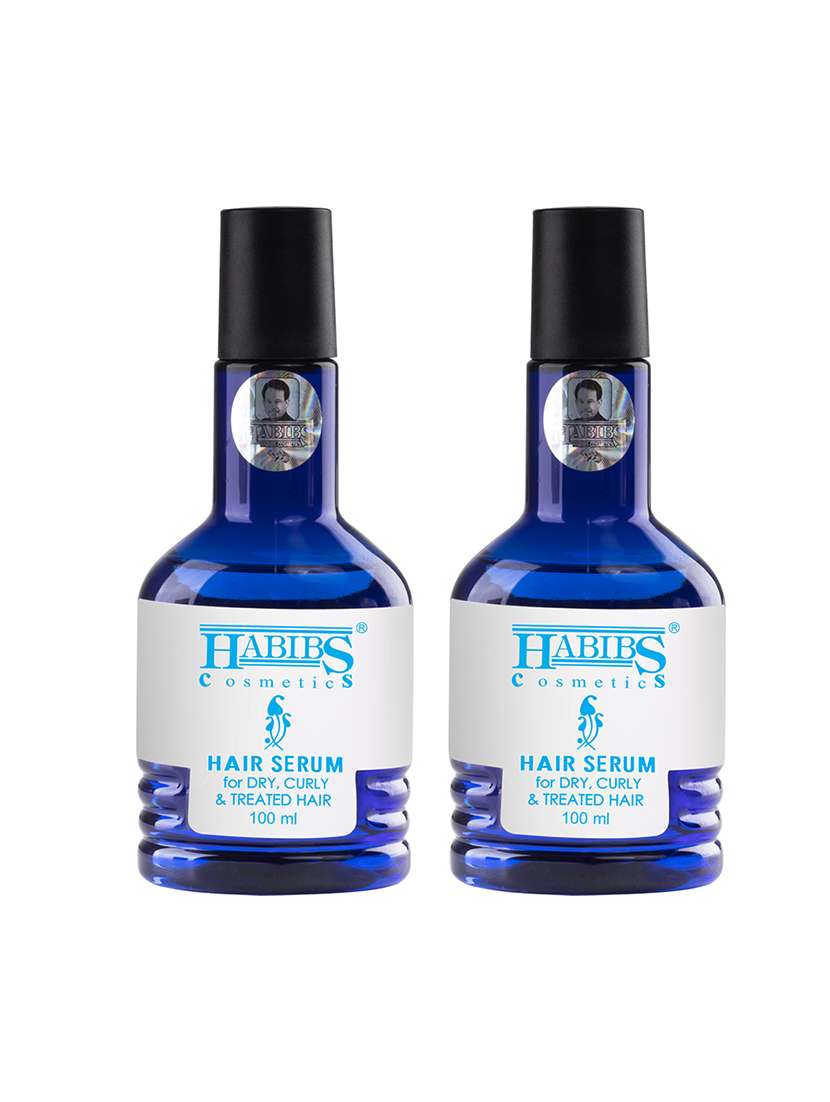 habibs hair serum dry curly & treated hairs for silky & smooth hair tames frizzy hair tangle free & frizz-free hair 100 ml 