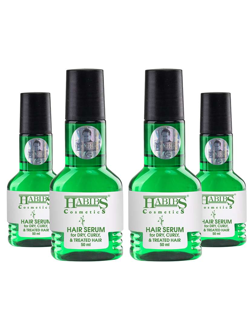 habibs hair serum dry curly & treated hairs for silky & smooth hair tames frizzy hair tangle free & frizz-free hair 50 ml 