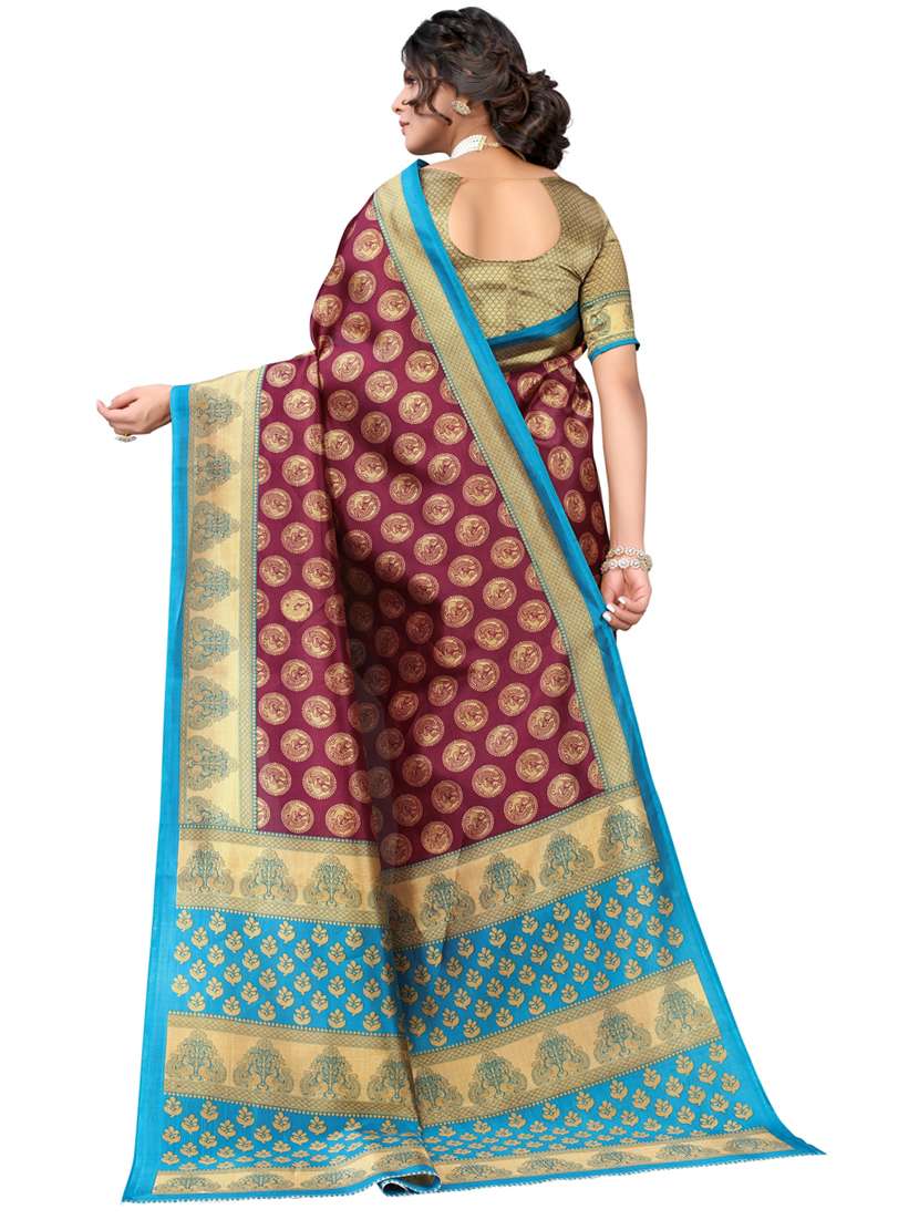 women printed bordered saree with blouse - 20872818 -  Standard Image - 1