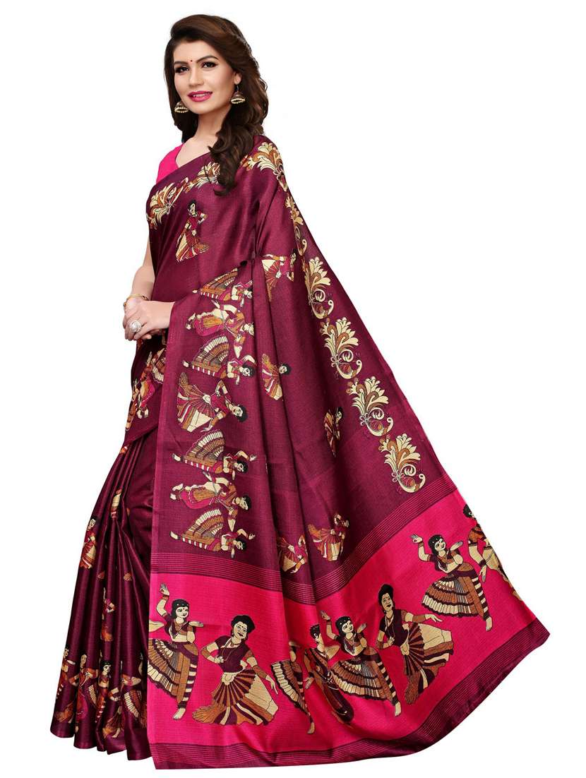 women madhubani printed saree with blouse - 20872894 -  Standard Image - 1
