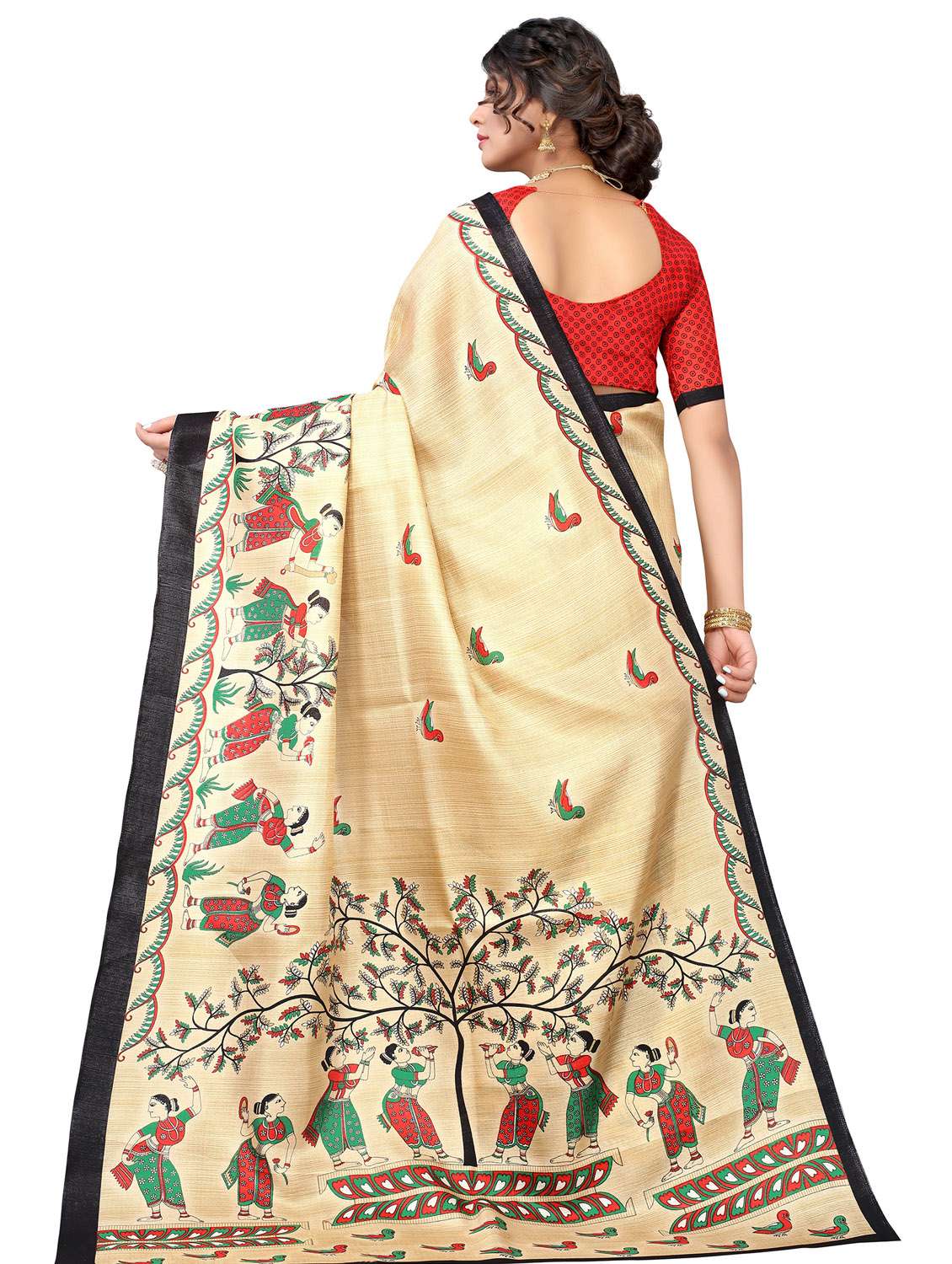 women printed saree with blouse - 20872897 -  Standard Image - 1