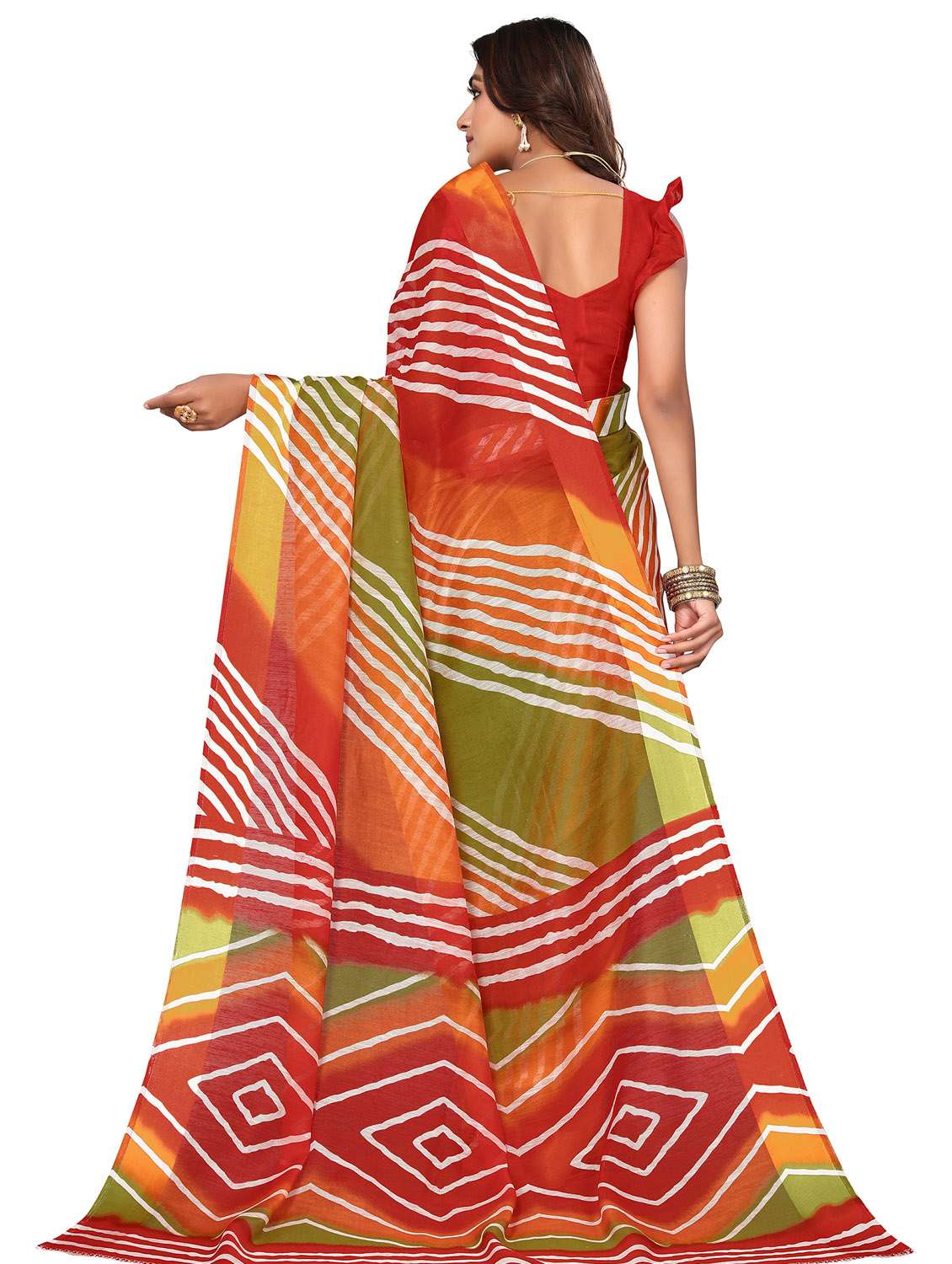 women printed saree with blouse - 20873529 - Standard Image - 1