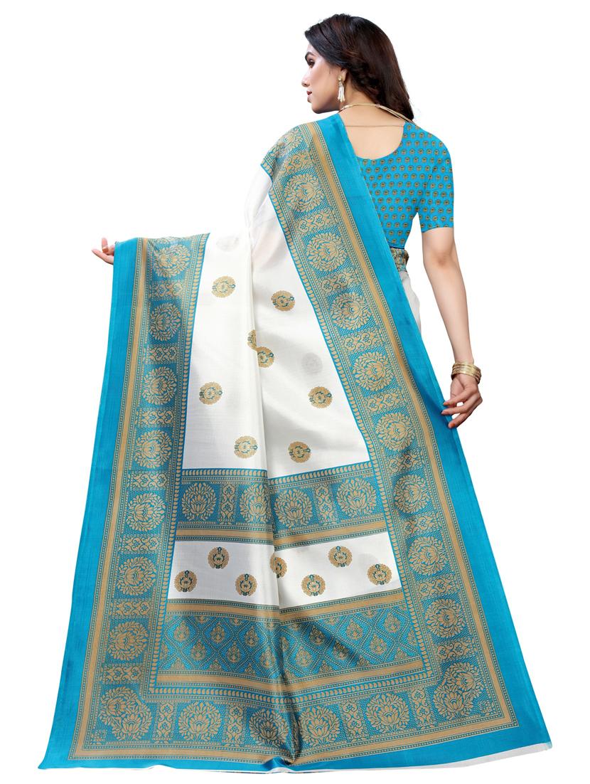 women printed bordered saree with blouse - 20873751 -  Standard Image - 1