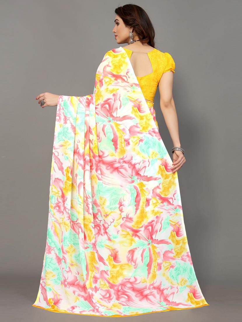 women multi color printed georgette saree with blouse - 20873802 - Standard Image - 1