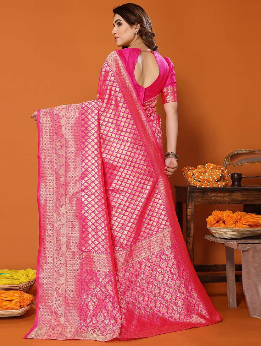 women zari work kanjivaram saree with blouse - 20873934 -  Standard Image - 1