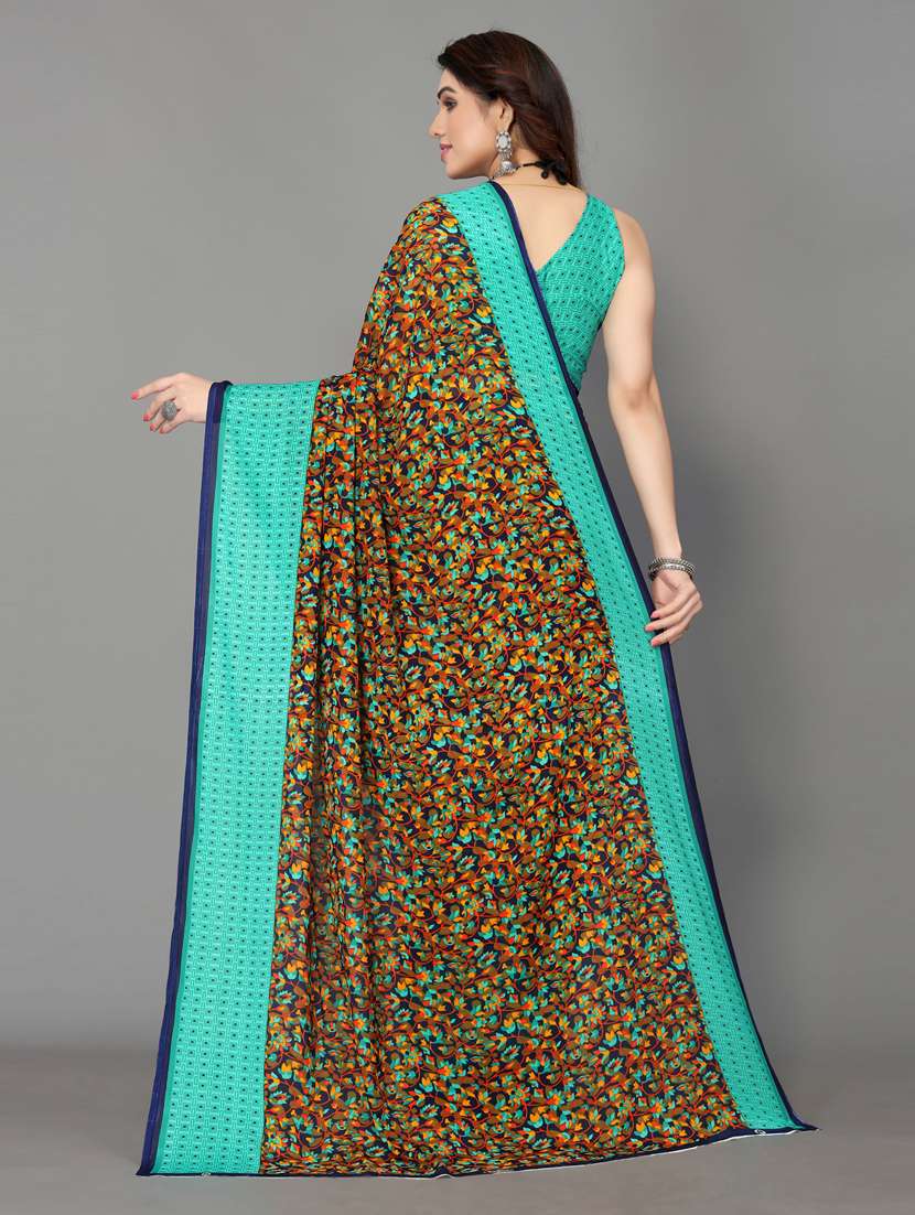 women multi color floral printed saree with blouse - 20874049 -  Standard Image - 1