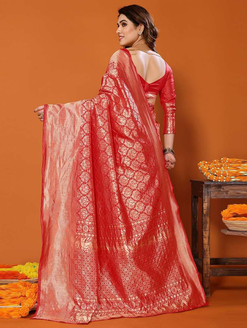 Women Zari Work Kanjivaram Saree With Blouse - 20874091 -  Standard Image - 1