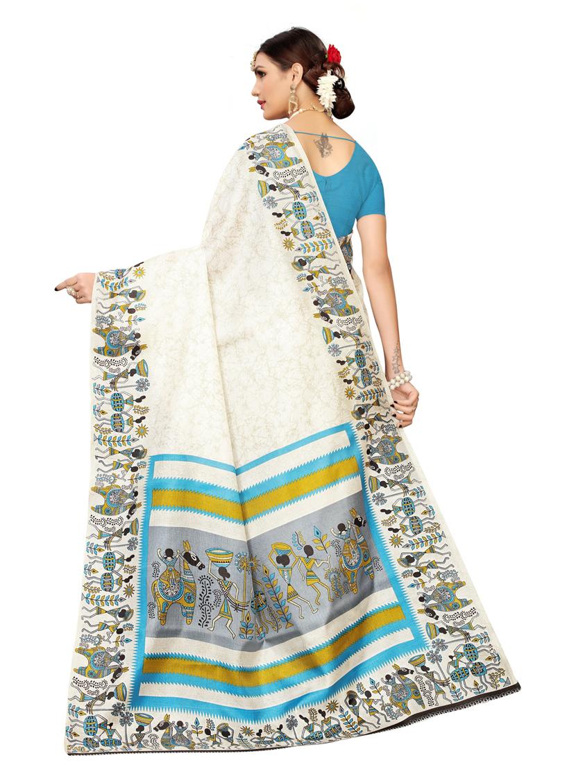 women white warli printed saree with blouse - 20874111 - Standard Image - 1