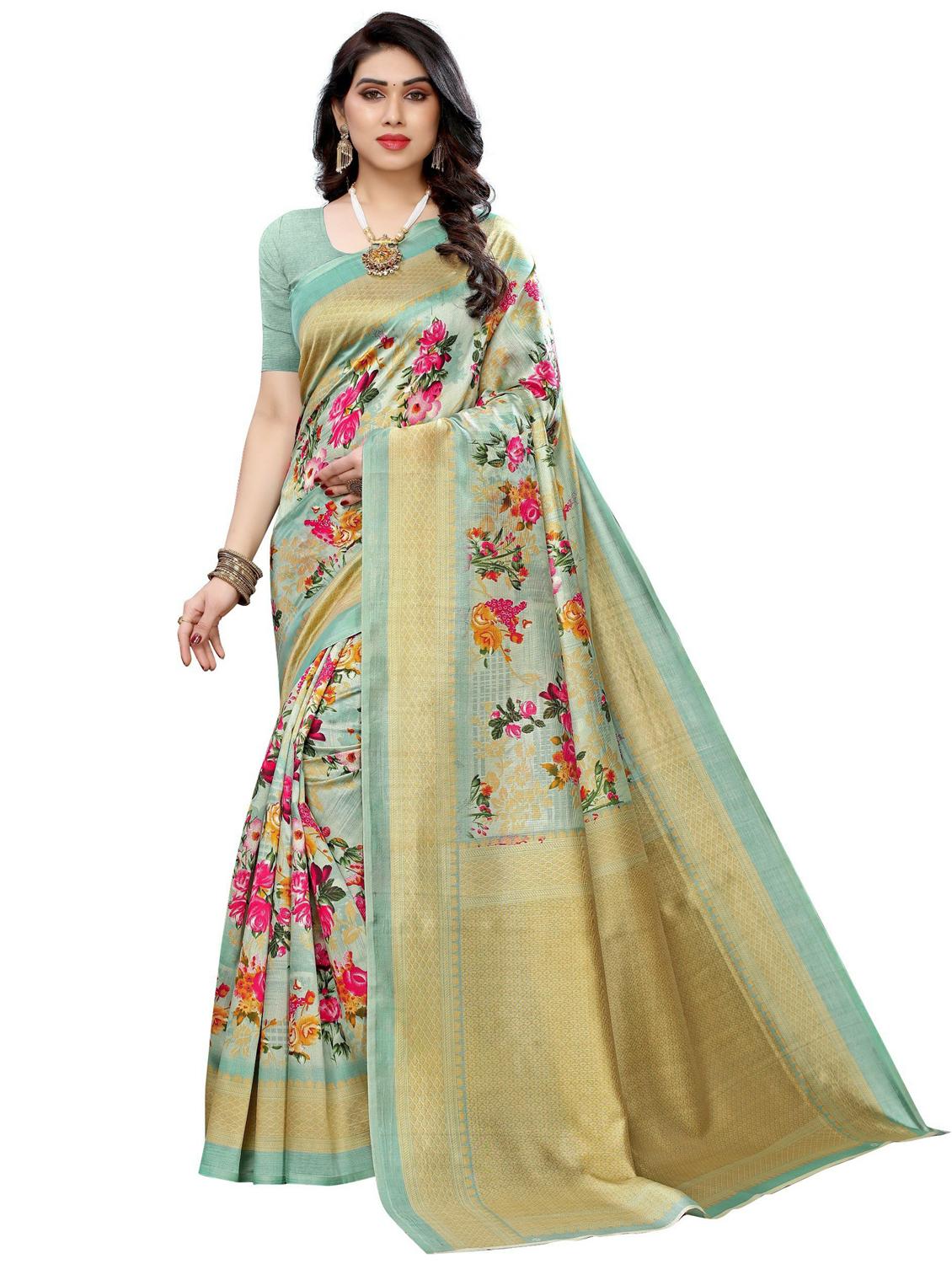 pack of 3 multi colored combo saree with blouse - 20875658 -  Standard Image - 1