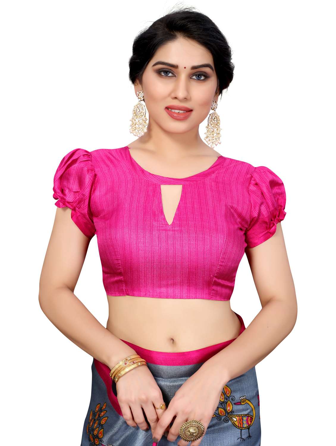 pack of 3 multi colored combo saree with blouse - 20875703 -  Standard Image - 4