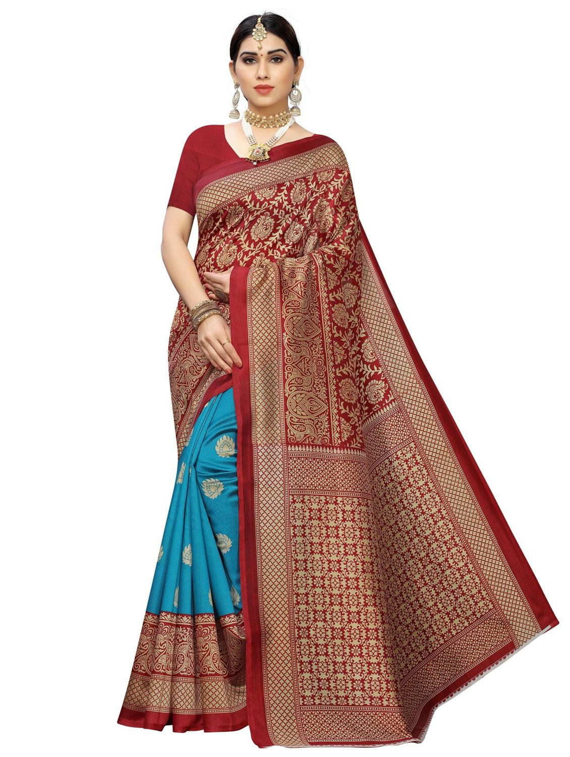 pack of 3 multi colored combo saree with blouse - 20875771 -  Standard Image - 1