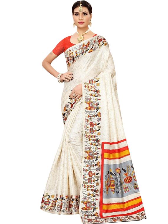 pack of 3 multi colored printed saree with blouse - 20875896 -  Standard Image - 1