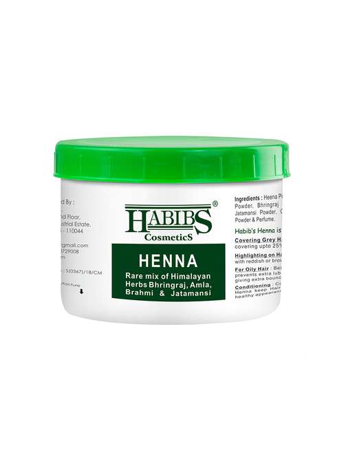 habibs natural henna mehndi powder enriched with bhringraj, amla, brahmi,jatamansi for natural hair coloring 100gm