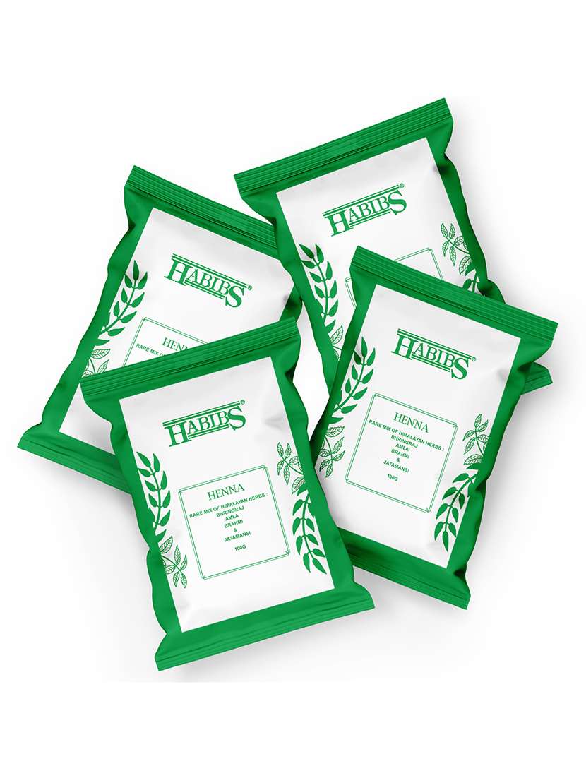 habibs natural henna mehndi powder enriched with bhringraj, amla, brahmi,jatamansi for natural hair coloring 50gm