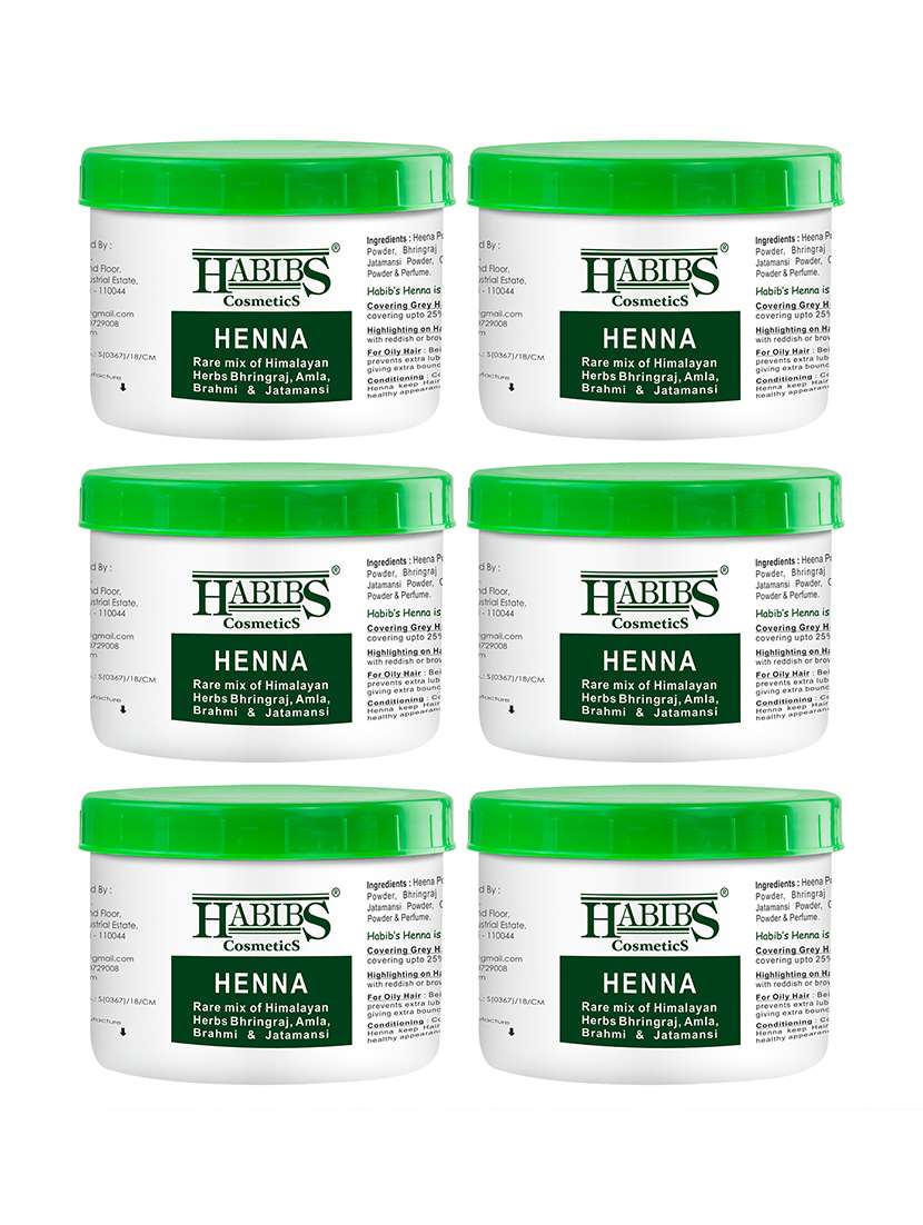 habibs natural henna mehndi powder enriched with bhringraj, amla, brahmi,jatamansi for natural hair coloring 100gm