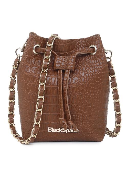 tan textured sling bag - 20876358 -  Standard Image - 0